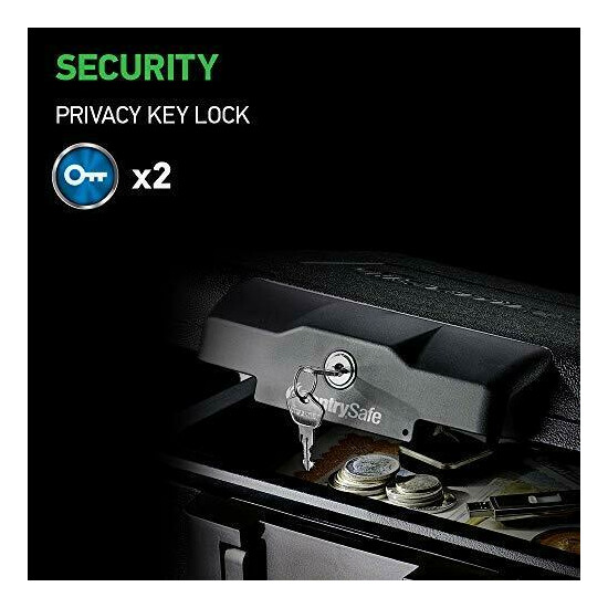 SentrySafe 1200 Fireproof Box with Key Lock 0.18 Cubic Feet Black image {3}