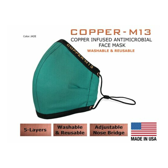 5 Layer Copper Infused Anti-Microbial Face Mask - Multiple Colors & Sizes image {1}