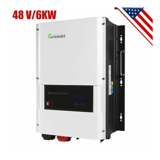 Growatt 48V 6kW 120/240V Split Phase Solar Inverter 80A Solar Charge image {1}
