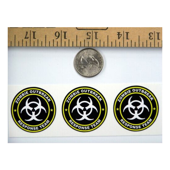 3 - Zombie Outbreak Response Team Tool Box Hard Hat Helmet Sticker Yellow H123 image {2}