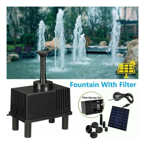 180L/H Solar Fountain Water Pump Submersible Bird Bath Pond Garden with Filter image {1}