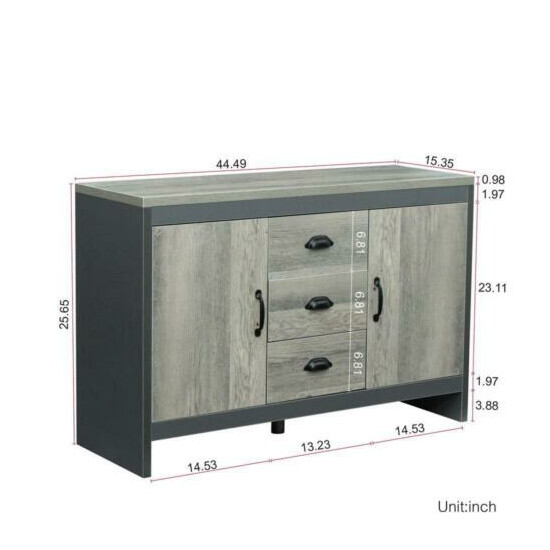 Side Cabinet with Drawers Double Doors for Dining Room Kitchen Sideboards/Buffet image {4}