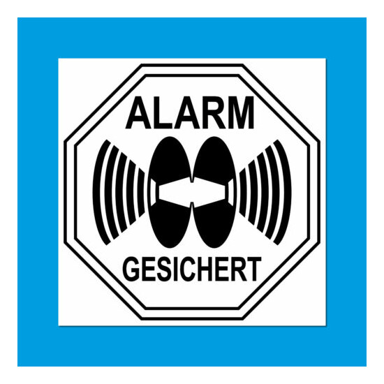 Sticker Stop Alarm Secured 5cm sticker for Exterior Shutters Window etc image {3}