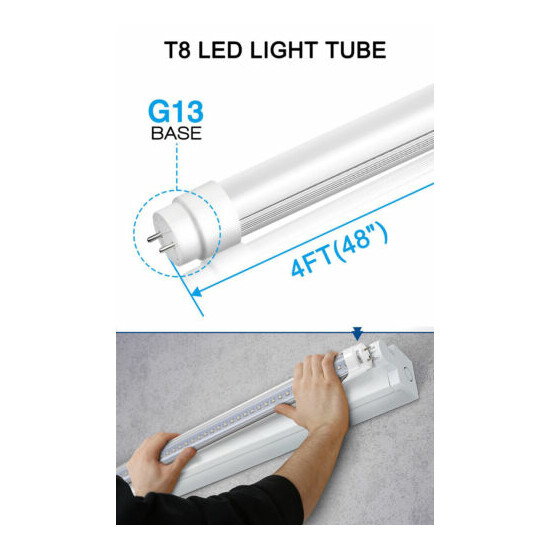 10-100 PACK LED G13 4FT 4 Foot T8 Tube Light Bulbs 18W 6500K CLEAR OR MILKY LENS image {8}