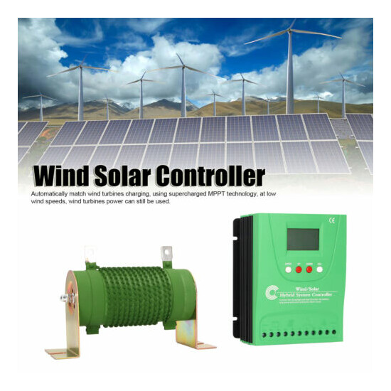 1600W Solar Wind Hybrid MPPT Charge Controller Generator 24V 48V Auto Regulator image {1}
