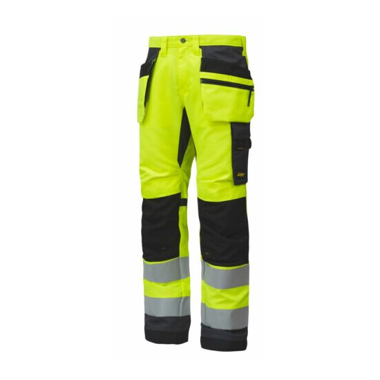 Snickers 6230 High Visibility Trousers Holster Pockets+ Class 2 Snickers Trouser image {1}
