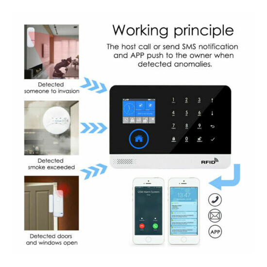 Smart Life WIFI GSM Wireless Home Security Burglar Alarm System Detector Camera image {4}