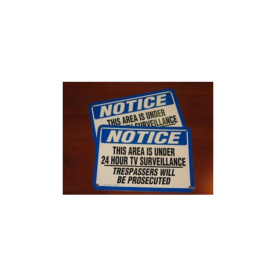 NEW Notice 24 Hour CCTV Surveillance Trespassers Prosecuted Vinyl Sign image {1}