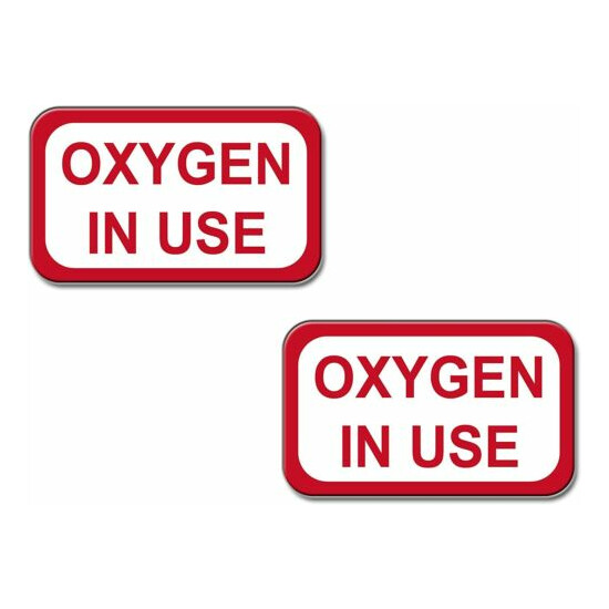 Curb-N-Sign, 2 Reflective Vinyl Decals, 3x5in, Oxygen in Use image {1}