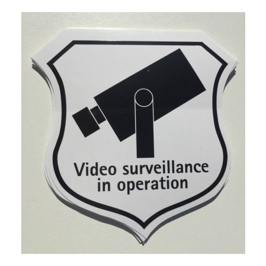 10-Pack “Video Surveillance in Operation” Vinyl Decal CCTV Sticker image {4}