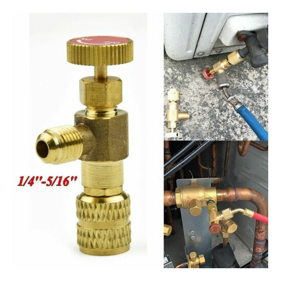 R22 R410A Refrigeration Charging Valve Adapter 1/4" SAE Male To 5/16" SAE Famale image {1}