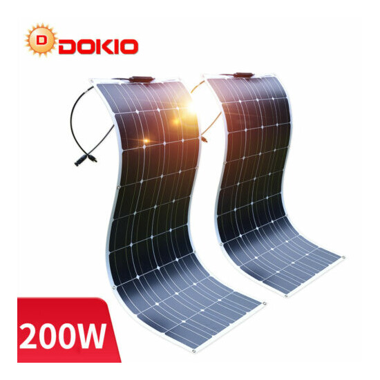 Dokio 100w 200w 500w ETFE flexible Solar Panel For Car Battery/Boat/Camping/RV image {1}