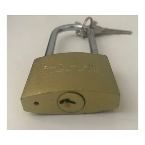 6 X Long Shackle Solid Brass Padlock-1-9/16''-40mm- 3 keys--2.3'' Steel Shackle Thumb {2}