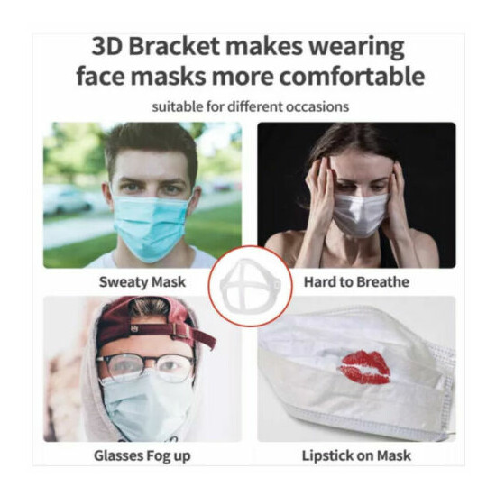 Face Mask Storage Case Blue Silicone & 3D Bracket Inner Frame US FAST SHIP 2pc image {12}