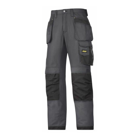 Snickers 3213 Ripstop Trousers SnickersDirect Steel Grey - Black image {2}