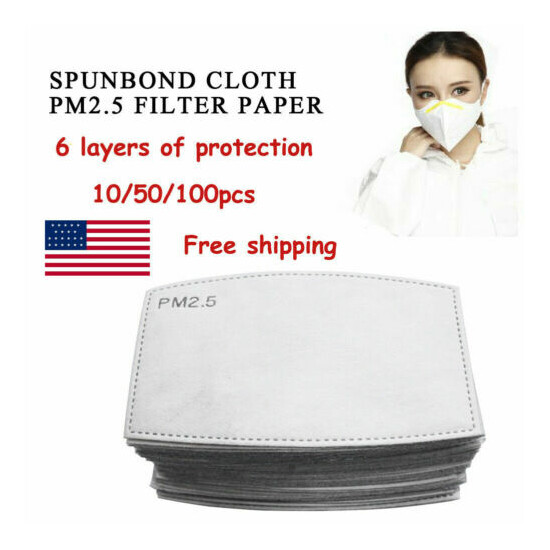 10/50/100 pcs PM2.5 Activated Carbon Mask Filter Replaceable Anti Haze  Thumb {1}