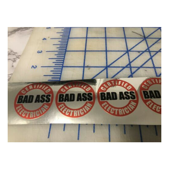 (4) Funny BAD A$$ ELECTRICIAN Hard Hat ,Welding Helmet Stickers Decal  image {7}