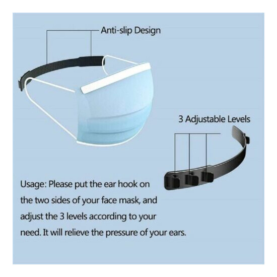 Mask Elastic Strap Adjustable Extender Ear Protectors for Wearing Face Masks  image {3}