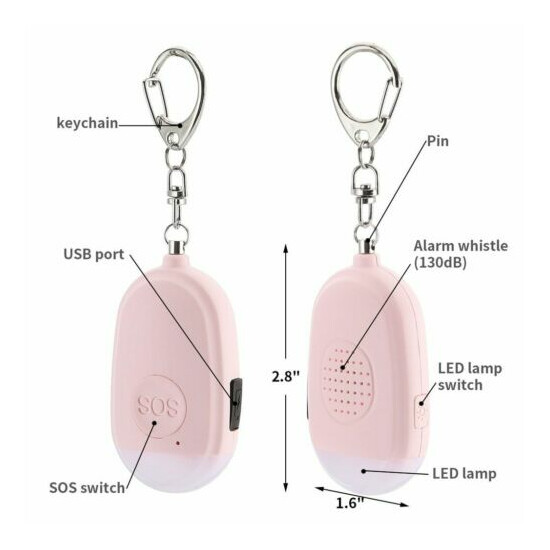Womens Hot 130dB Safe Sound Personal Alarm Self Defense Keychain Emergency Siren image {2}