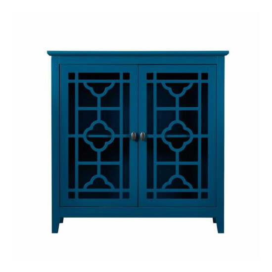 Accent Storage Cabinet Wood Entryway Sideboard Table w/2 Doors &Adjustable Shelf image {1}