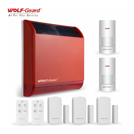 Wolf-Guard Outdoor Solar Siren Alarm Home Security System Motion Sensor Metal image {1}