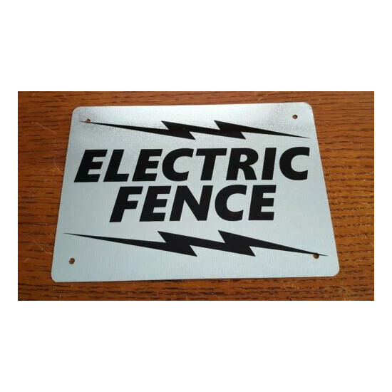  ELECTRIC FENCE vintage look SIGN 5" x 7" Galvanized Metal FREE SHIPPING image {1}