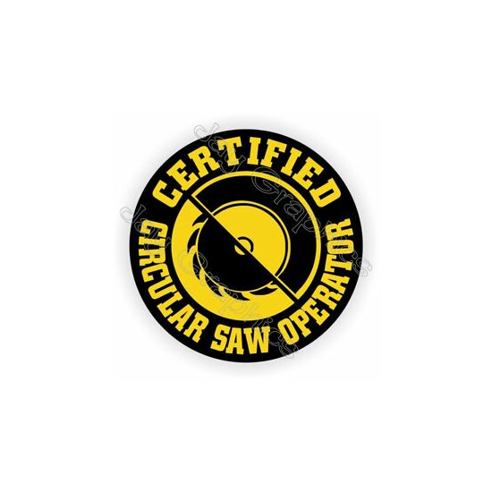 Circular Saw Operator Funny Hard Hat Sticker / Decal Label / Helmet Carpenter Thumb {1}