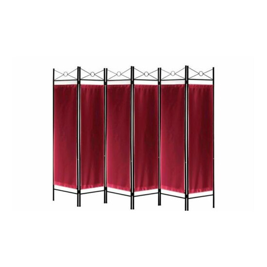 4, 6, 8 Panels Metal Room Divider Screen Black, White, Brown, Red Woven Insert image {2}