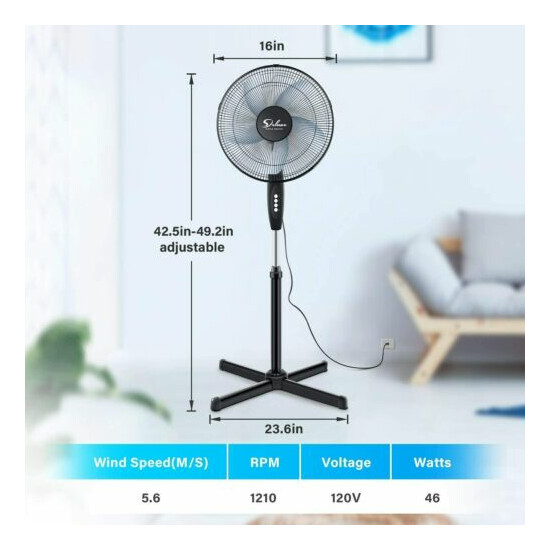 Simple Deluxe 2-Pack Oscillating 16″ 3 Adjustable Speed Pedestal Stand Fan image {3}