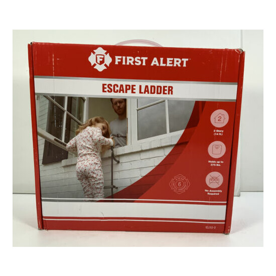 First Alert, Two-Story Fire Escape Ladder, Steel, Anti-Slip, EL52-2, Grey image {1}