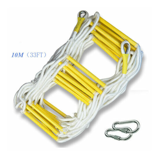 10M Rescue Rope Ladder 33FT Escape Ladder Emergency Work Safety Response Fire image {1}