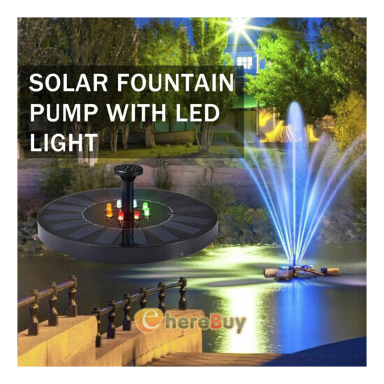 LED Solar Power Floating Bird Bath Water Fountain Pump Garden Pond Pool Outdoor image {3}