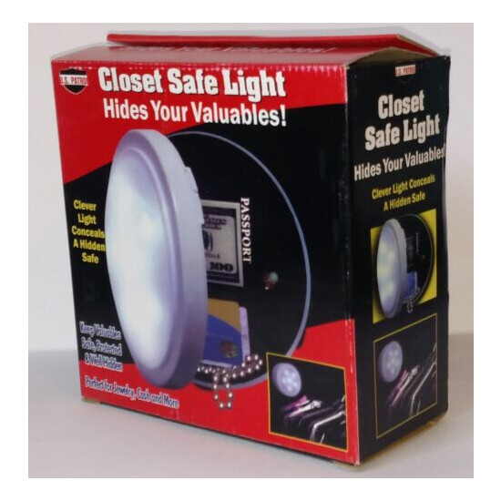 Wireless Closet Light with Concealed Safe, 8" Diameter ( JB5321 ) ~ NEW in BOX image {1}