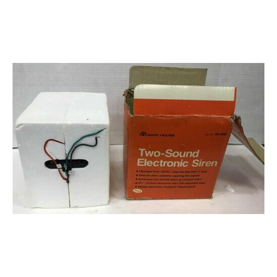 VINTAGE SAFE HOUSE TWO-SOUND ELECTRONIC SIREN #49-488C NEW IN BOX FREE SHIPPING! image {2}