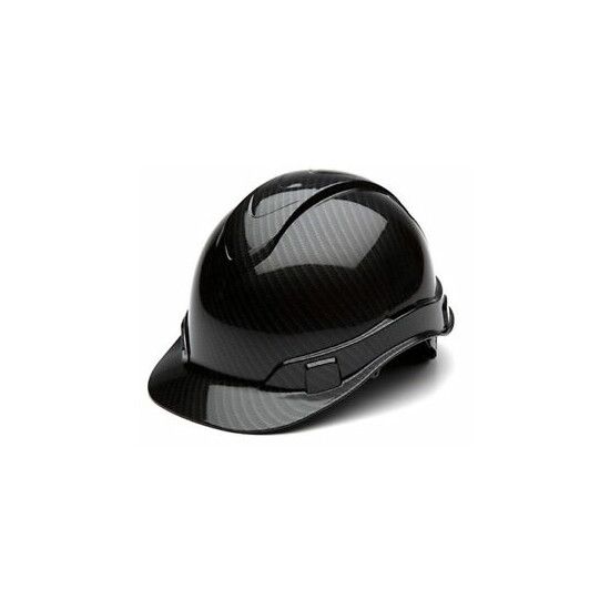 Pyramex HP44117S Ridgeline Graphite Cap Style Shiny Black Hard Hat 4 Pt Ratchet  image {1}