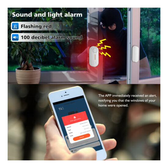 Wireless Wifi Home Window Door Burglar Security Alarm Sensor System Alexa Google image {2}