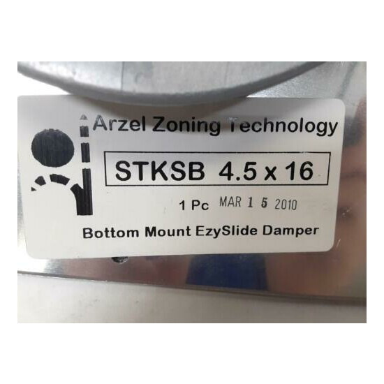 ARZEL STKSB-E 4-1/2X16 EzySlide Rectangular Damper Bottom Mount 4.5" x 16" image {6}