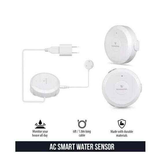Wasserstein WiFi Water Leak Sensor, Smart Leak Flood Detector (2-Pack, White) image {2}