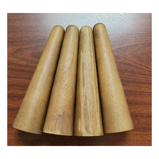 Set of 4 - 10" Wooden Legs with 2 female threaded holes image {1}