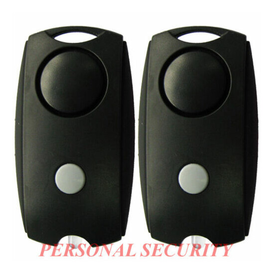2 x PERSONAL SECURITY 120dB LOUD Panic Alarm,Safety Guard Siren LED torch, BLACK image {1}