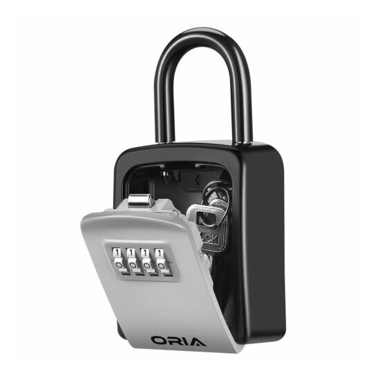 Outdoor 4&Digital Combination Key Lock Storage Security Box,Wall Mounted&Padlock Thumb {3}