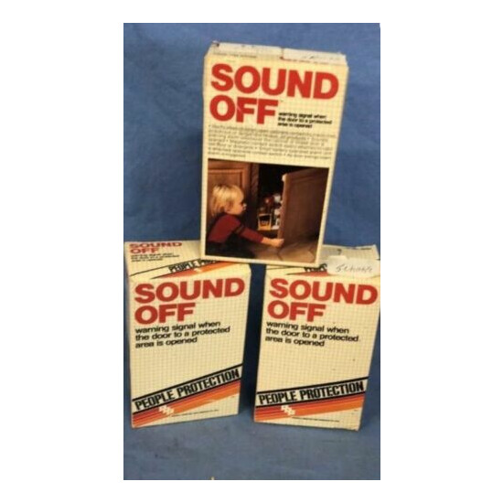 3 Vintage SOUND OFF Door Alarms Warning Signal People Protection Child Safety image {1}
