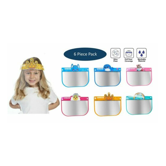 KIDS FACE SHIELD SAFETY COVER GUARD REUSABLE FULL PROTECTION VISOR 10 PACK image {3}