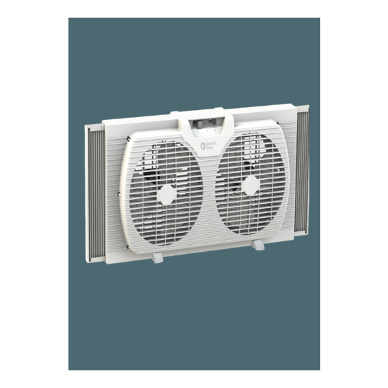 Comfort Zone Twin Window Fan with Reversible Air Flow and 7 In. Blades, White image {1}