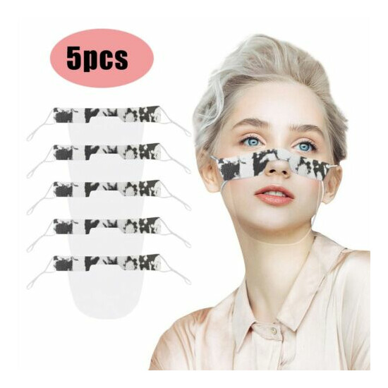 5pc mouth nose visor transparent face mask plastic protective visor face shield image {6}