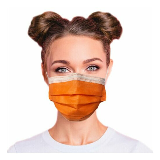 MADE IN USA 50 PCs Face Mask Mouth & Nose Protector Respirator Masks Orange image {2}