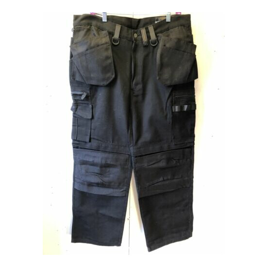 Dunderdon Workwear P7 Cordura Convertible Work Pants Trousers/Shorts Black 36x32 image {2}