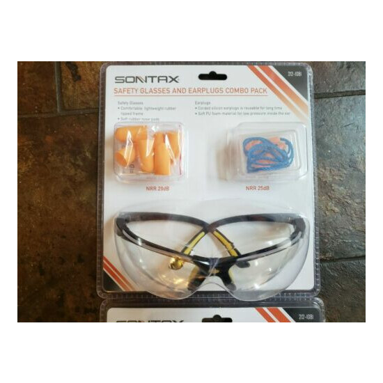 Lot of 2 Sontax Safety Glasses & Corded Silicone EarPlugs Combo Packs Sealed New image {2}