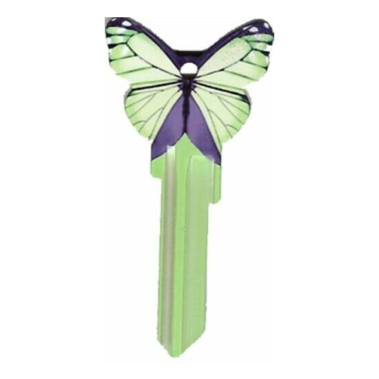 Butterfly Shaped House Key Blank - Green Butterfly - Keys - Locks - Green image {1}