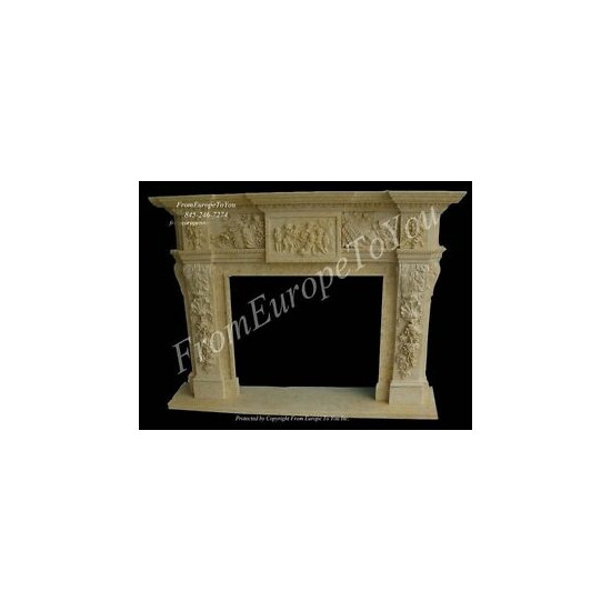 HAND CARVED CLASSICAL MARBLE FIREPLACE MANTEL FGD046 image {1}